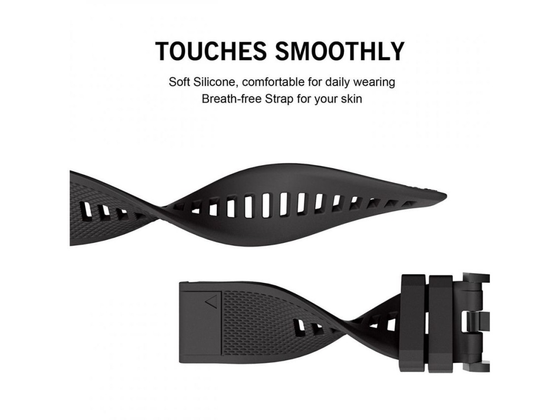 Tech-Protect Smooth Strap for Garmin Fenix 3 / 5X / 3HR / 5X Plus / 6X / 6X Pro / 7X - Black