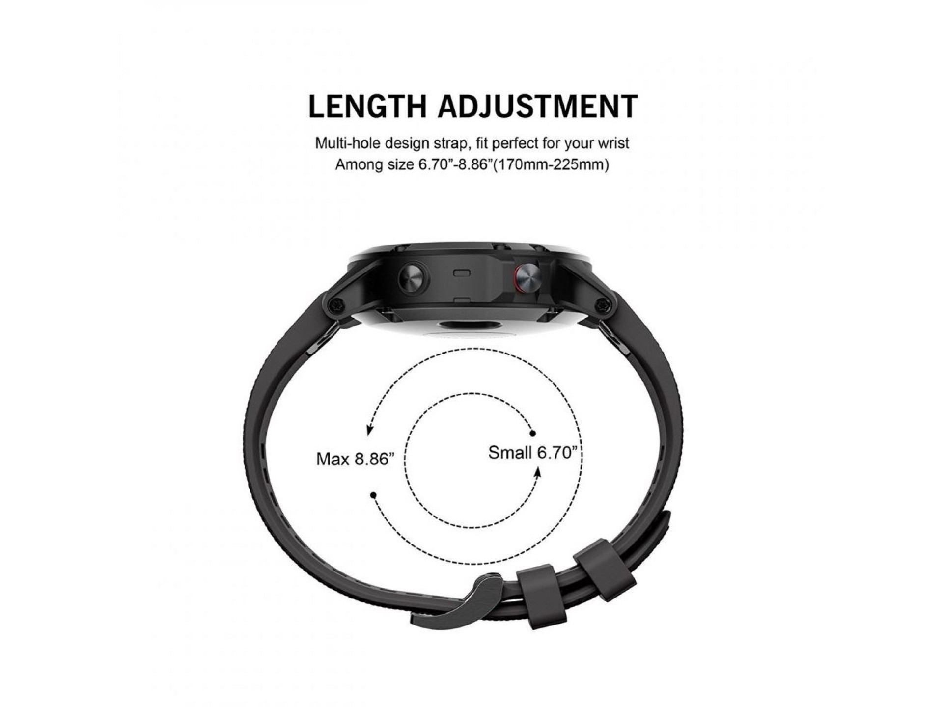 Tech-Protect Smooth Strap for Garmin Fenix 3 / 5X / 3HR / 5X Plus / 6X / 6X Pro / 7X - Black