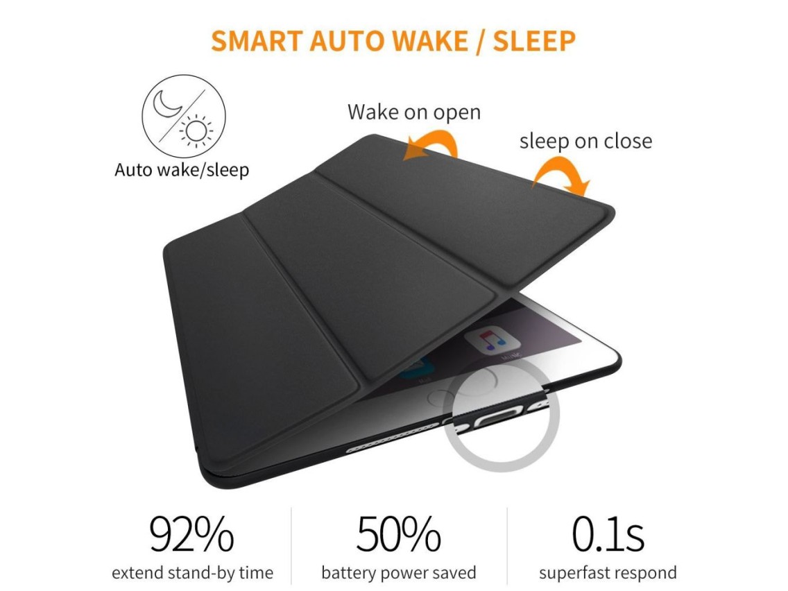 Capa Tech-Protect SmartCase para iPad 9.7'' 5/6 2017-2018 - preta