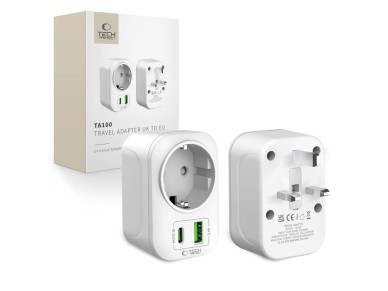 Adaptador Tech-Protect TA100 para Reino Unido - Blanco
