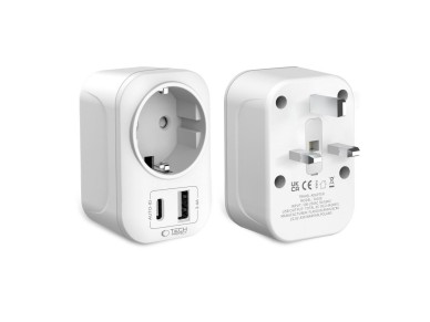 Adaptador Tech-Protect TA100 para Reino Unido - Blanco
