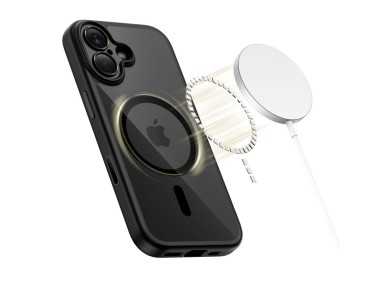 Capa Tech-Protect Magpeak Magsafe CC para iPhone 17 - Transparente e Preta Capa Tech-Protect Magpeak Magsafe CC para iPhone 17 - Transparente e Preta