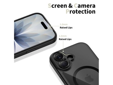 Capa Tech-Protect Magpeak Magsafe CC para iPhone 17 - Transparente e Preta Capa Tech-Protect Magpeak Magsafe CC para iPhone 17 - Transparente e Preta