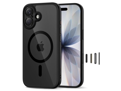 Capa Tech-Protect Magpeak Magsafe CC para iPhone 17 - Transparente e Preta Capa Tech-Protect Magpeak Magsafe CC para iPhone 17 - Transparente e Preta