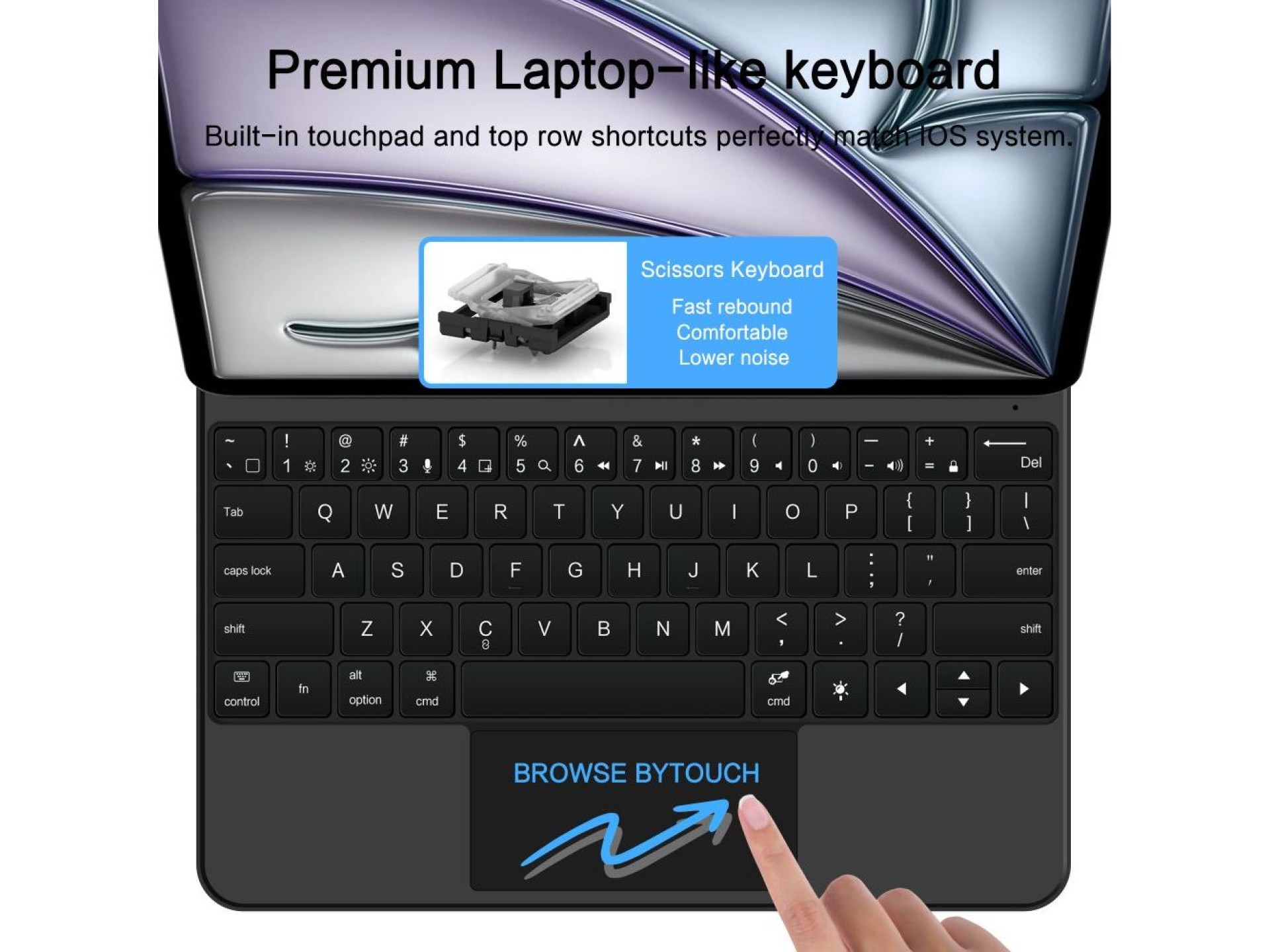 Capa magnética Tech-Protect Smartcase com teclado para iPad Pro 12,9” 2020/2021/2022 / iPad Air 13”