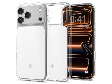 Funda Spigen Ultra Hybrid "T" MagSafe para iPhone 17 Pro - Transparente y blanca