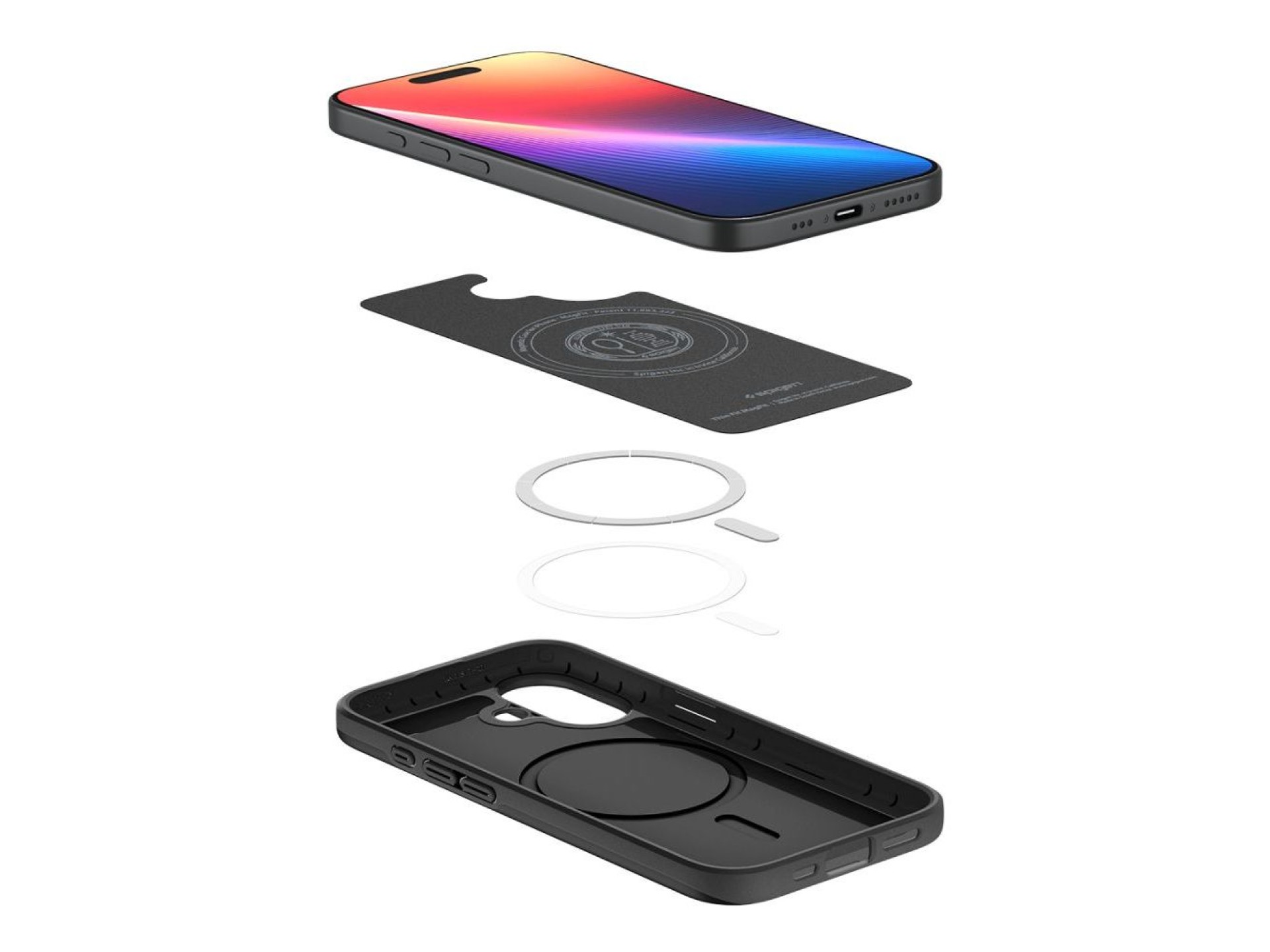 Capa Spigen Thin Fit MagSafe para iPhone 17 - Preta