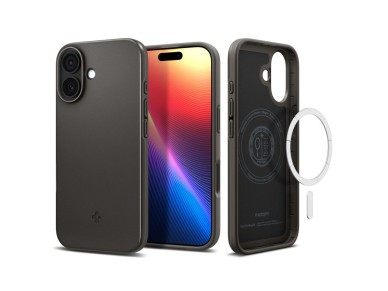 Funda Spigen Thin Fit MagSafe para iPhone 17 - Gris