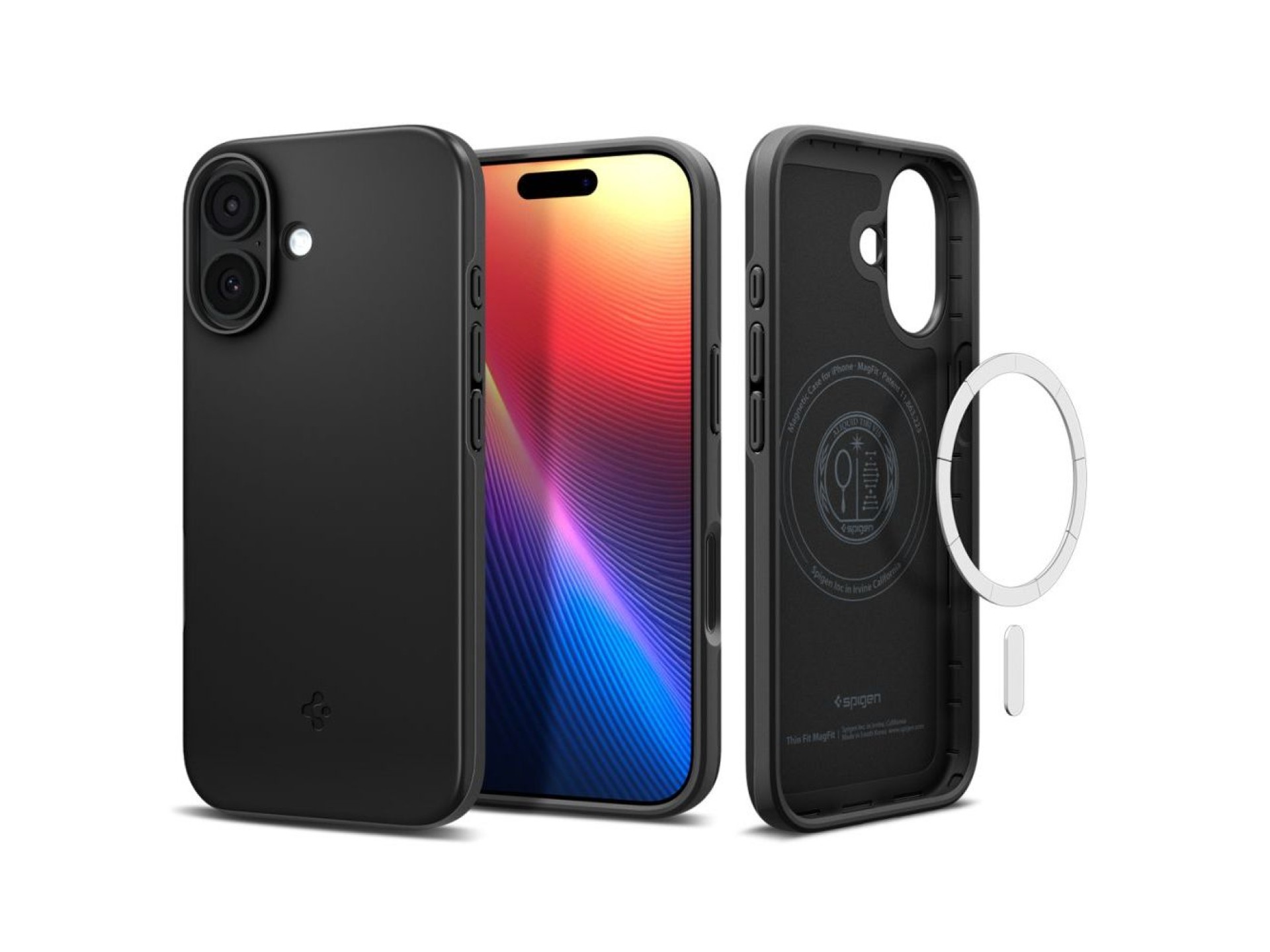Capa Spigen Thin Fit MagSafe para iPhone 17 - Preta