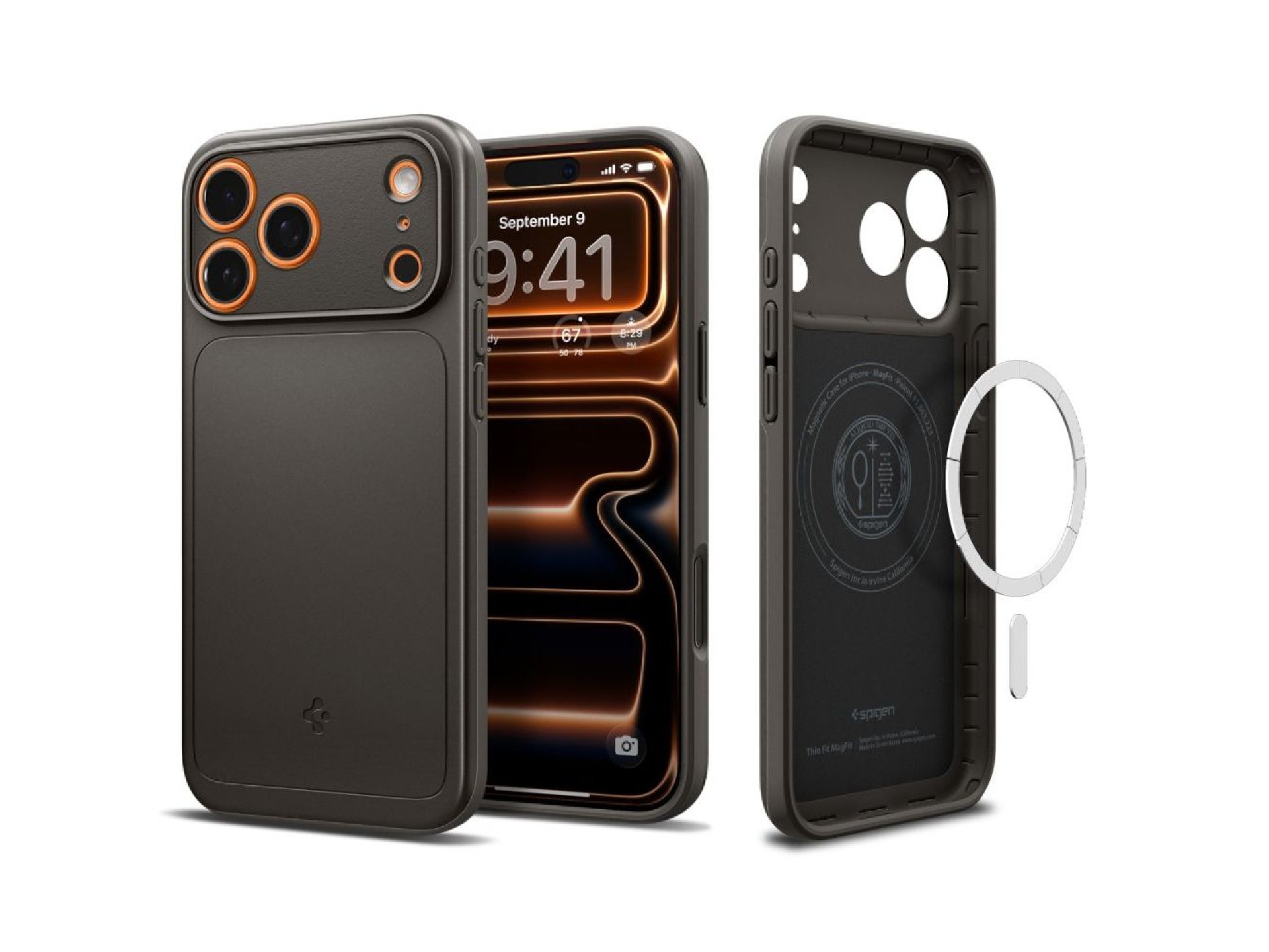 Capa Spigen Thin Fit MagSafe para iPhone 17 Pro Max - Cinza