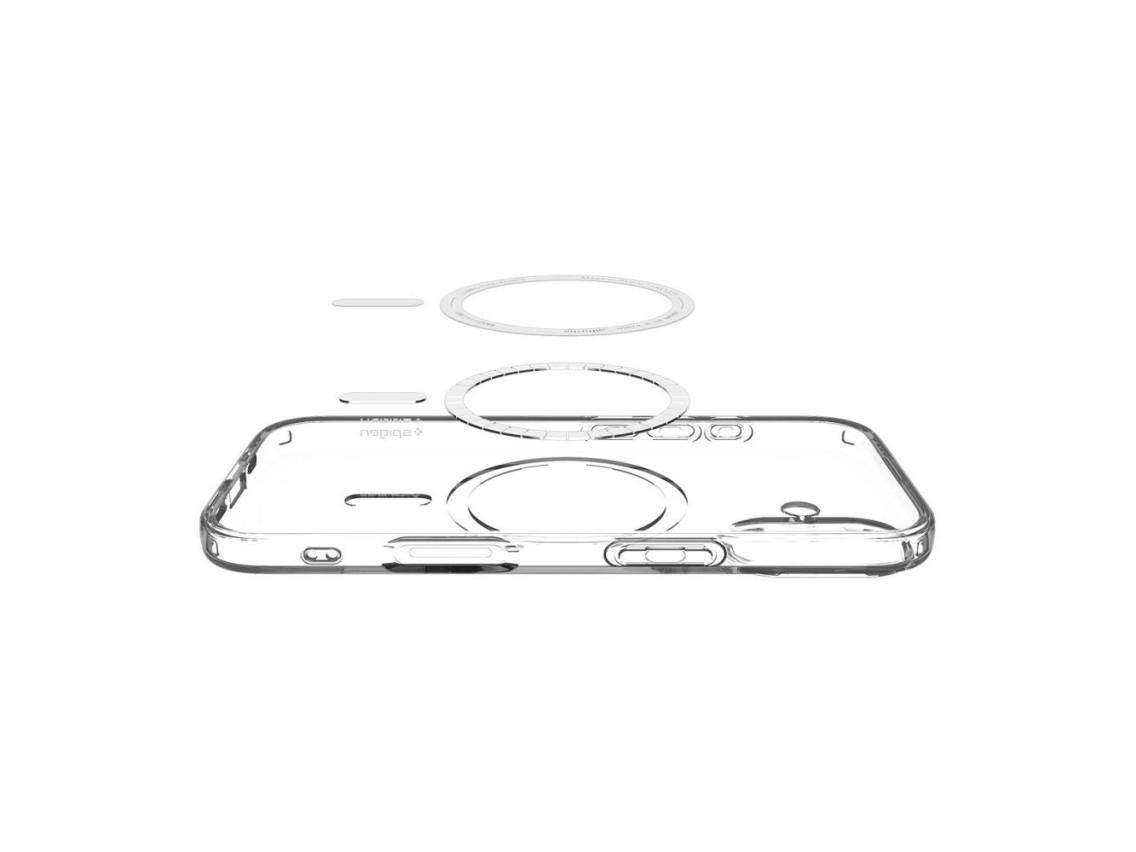 Capa Spigen Liquid Crystal MagSafe para iPhone 17 - Transparente e Branca