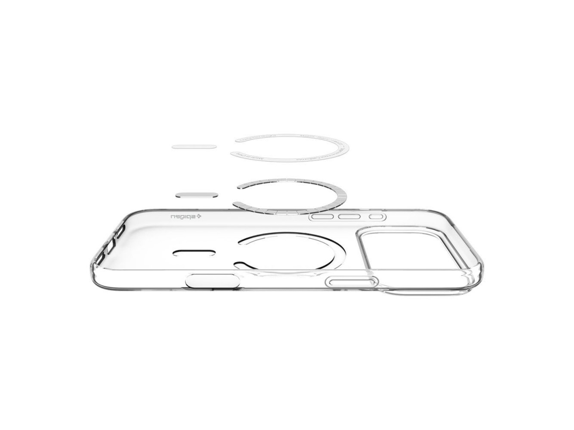 Funda Spigen Liquid Crystal MagSafe para iPhone 17 Pro Max - Transparente y blanca