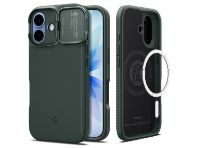 Funda Spigen Optik Armor MagSafe para iPhone 17 - Verde