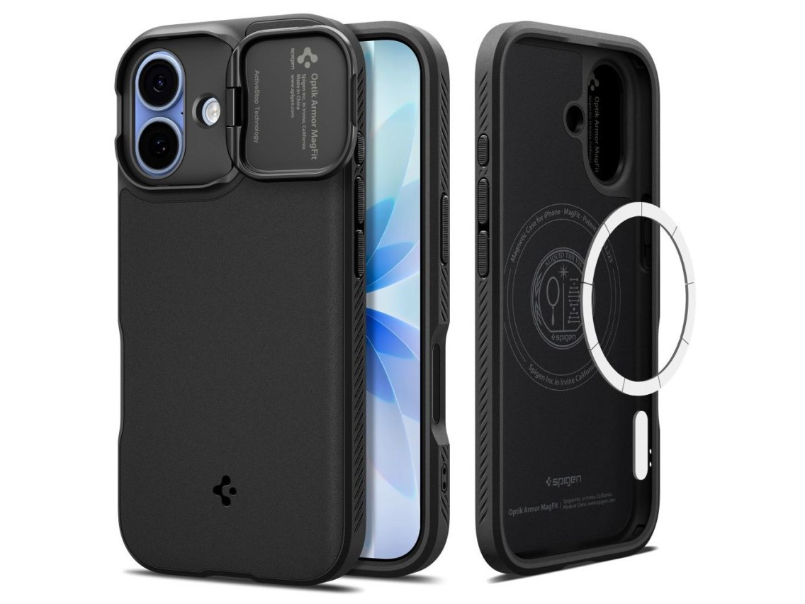 Funda Spigen Optik Armor MagSafe para iPhone 17 - negra