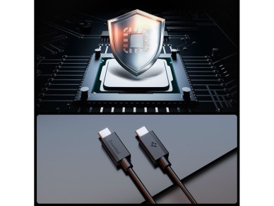 Cable USB-C Spigen EB6010CC de 60 W y 100 cm - Negro