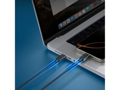 Cable USB-C Spigen EB6010CC de 60 W y 100 cm - Negro