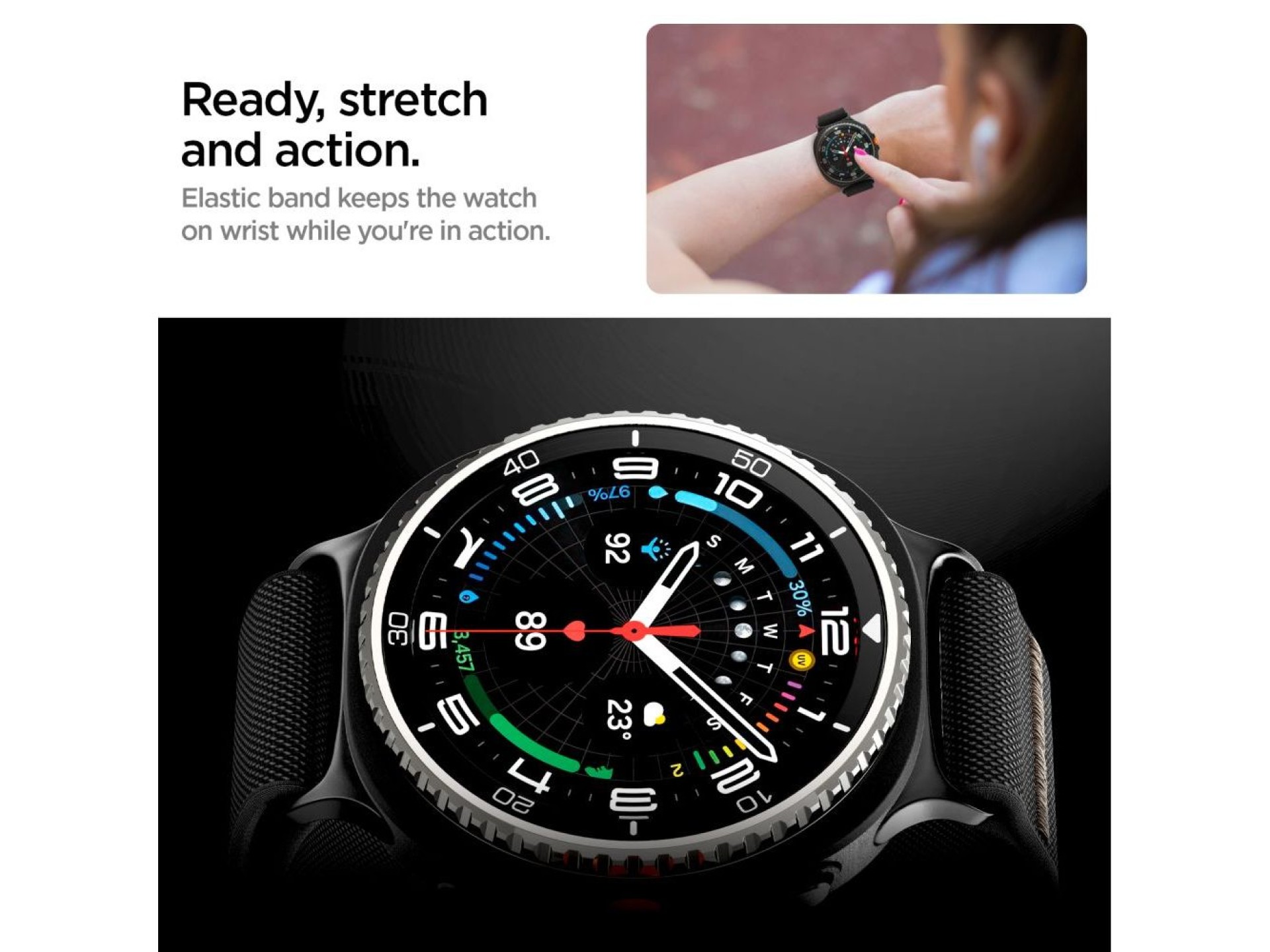 Correa Spigen Fit Lite para Samsung Galaxy Watch 40/44/46 mm - Negra