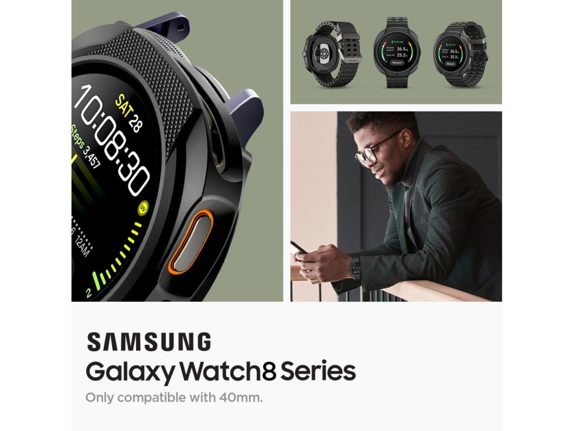 Spigen Liquid Air Case for Samsung Galaxy Watch 8 40mm - Matte Black