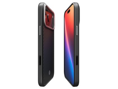 Funda Spigen Enzo Aramid "T" MagSafe para iPhone 17 Pro - Negro y Plata