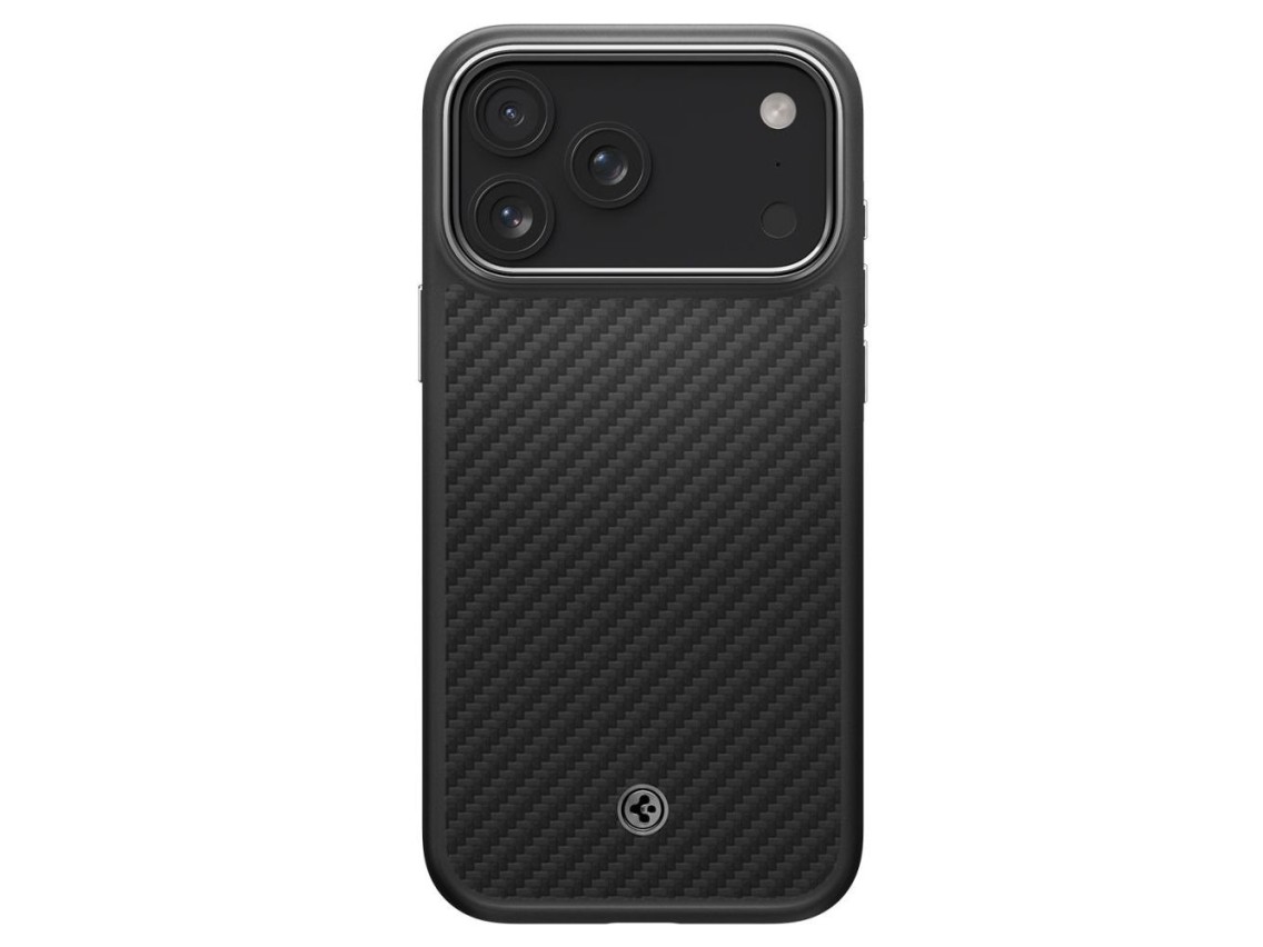 Funda Spigen Enzo Aramid "T" MagSafe para iPhone 17 Pro - Negro y Plata