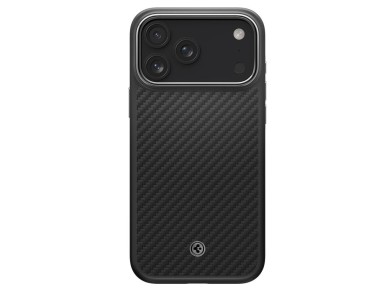 Funda Spigen Enzo Aramid "T" MagSafe para iPhone 17 Pro - Negro y Plata