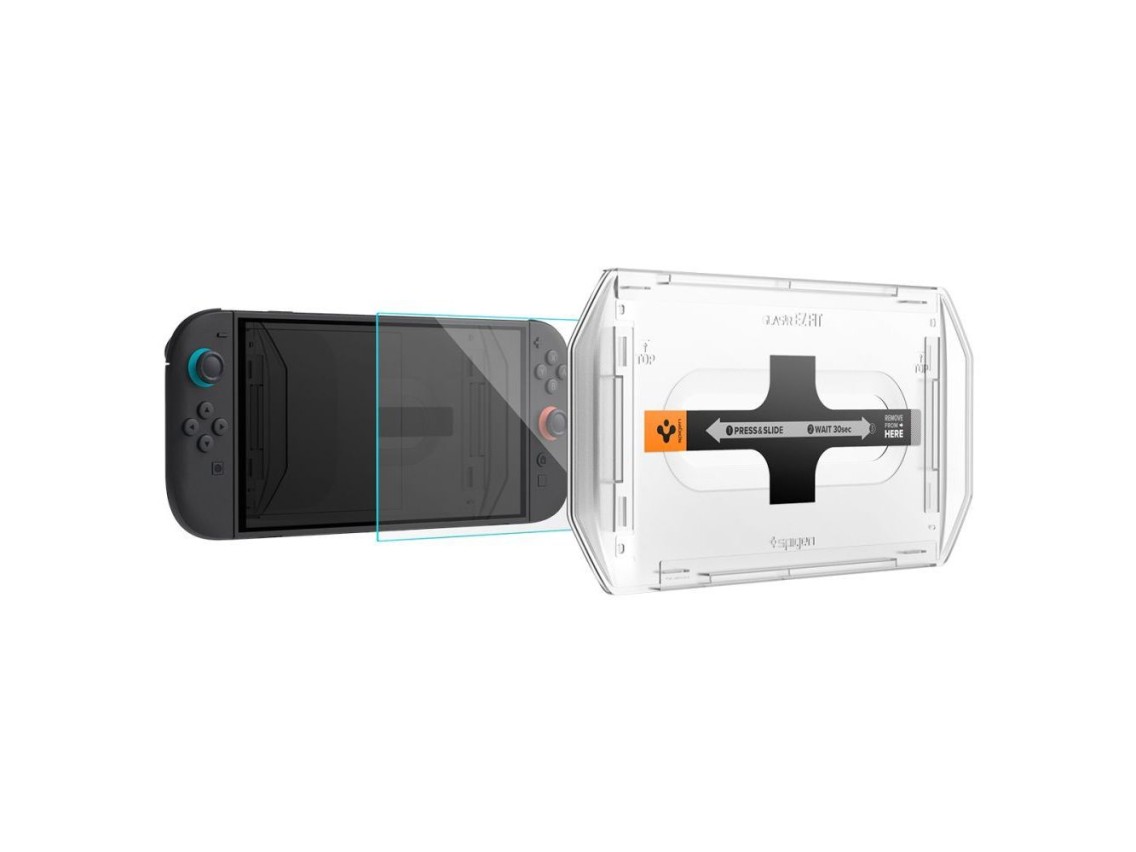 Spigen Glas.Tr "EZ FIT" Película de Vidro Temperado (2 unidades) para Nintendo Switch 2 - Transparen
