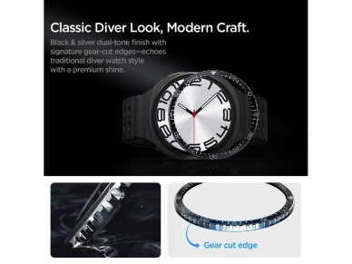 Capa protetora Spigen Bezel Tune Diver para Samsung Galaxy Watch 8 44mm - Preta