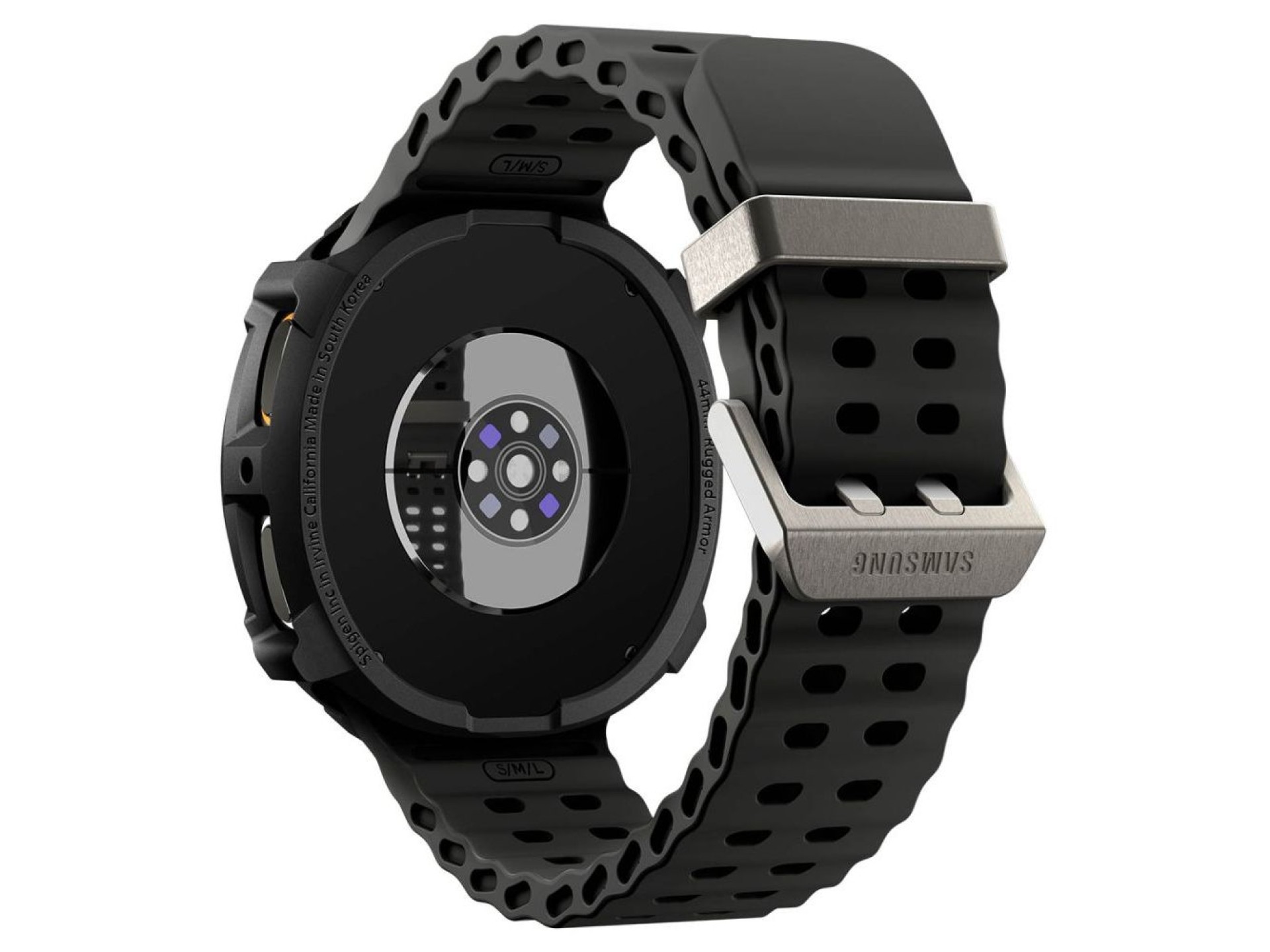 Spigen Rugged Armor Case for Samsung Galaxy Watch 8 44mm - Matte Black