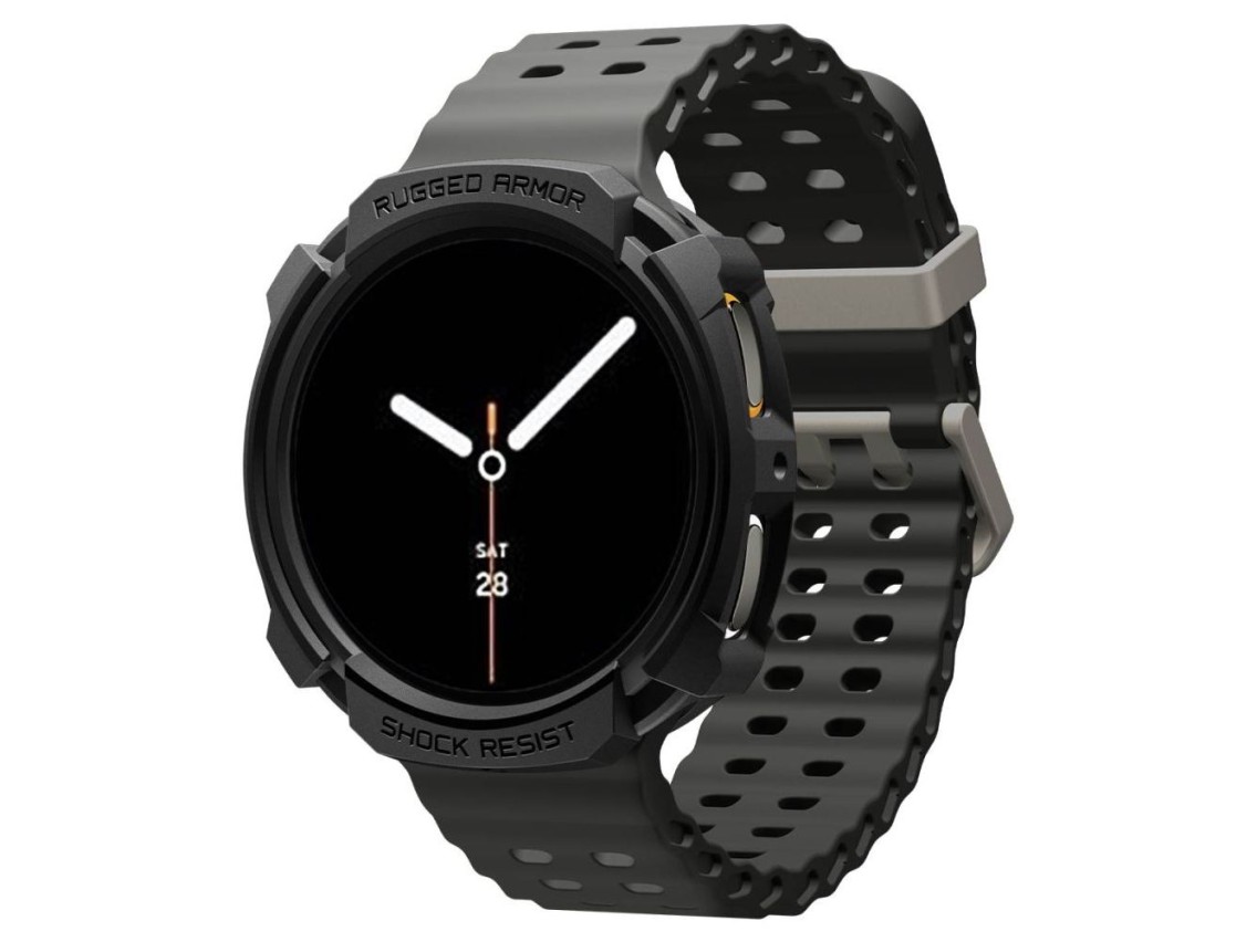 Spigen Rugged Armor Case for Samsung Galaxy Watch 8 44mm - Matte Black