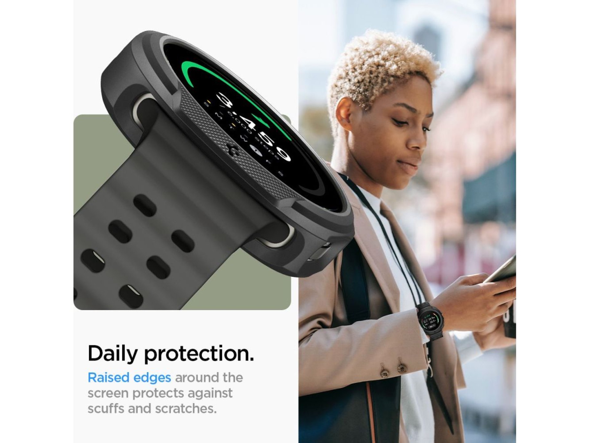 Spigen Liquid Air Case for Samsung Galaxy Watch 8 Classic 46mm - Black