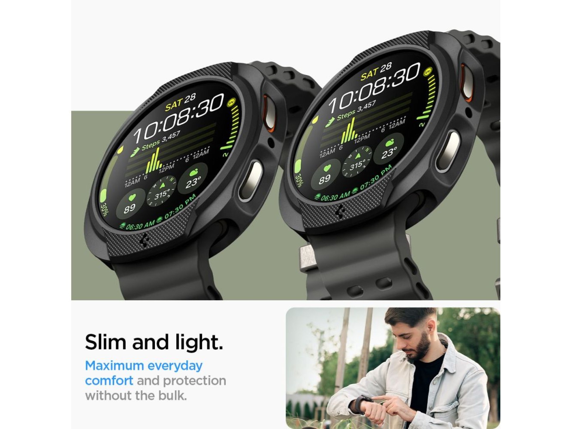 Funda Spigen Liquid Air para Samsung Galaxy Watch 8 de 44 mm - Negro mate