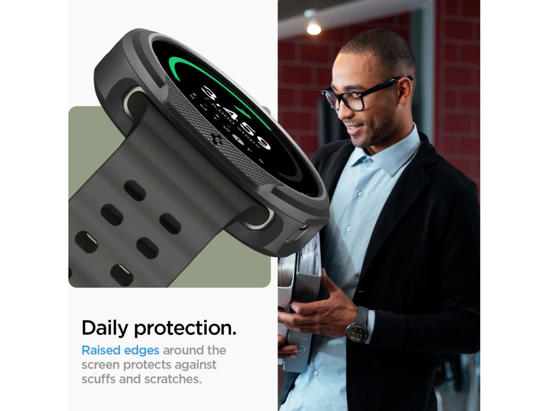 Funda Spigen Liquid Air para Samsung Galaxy Watch 8 de 44 mm - Negro mate