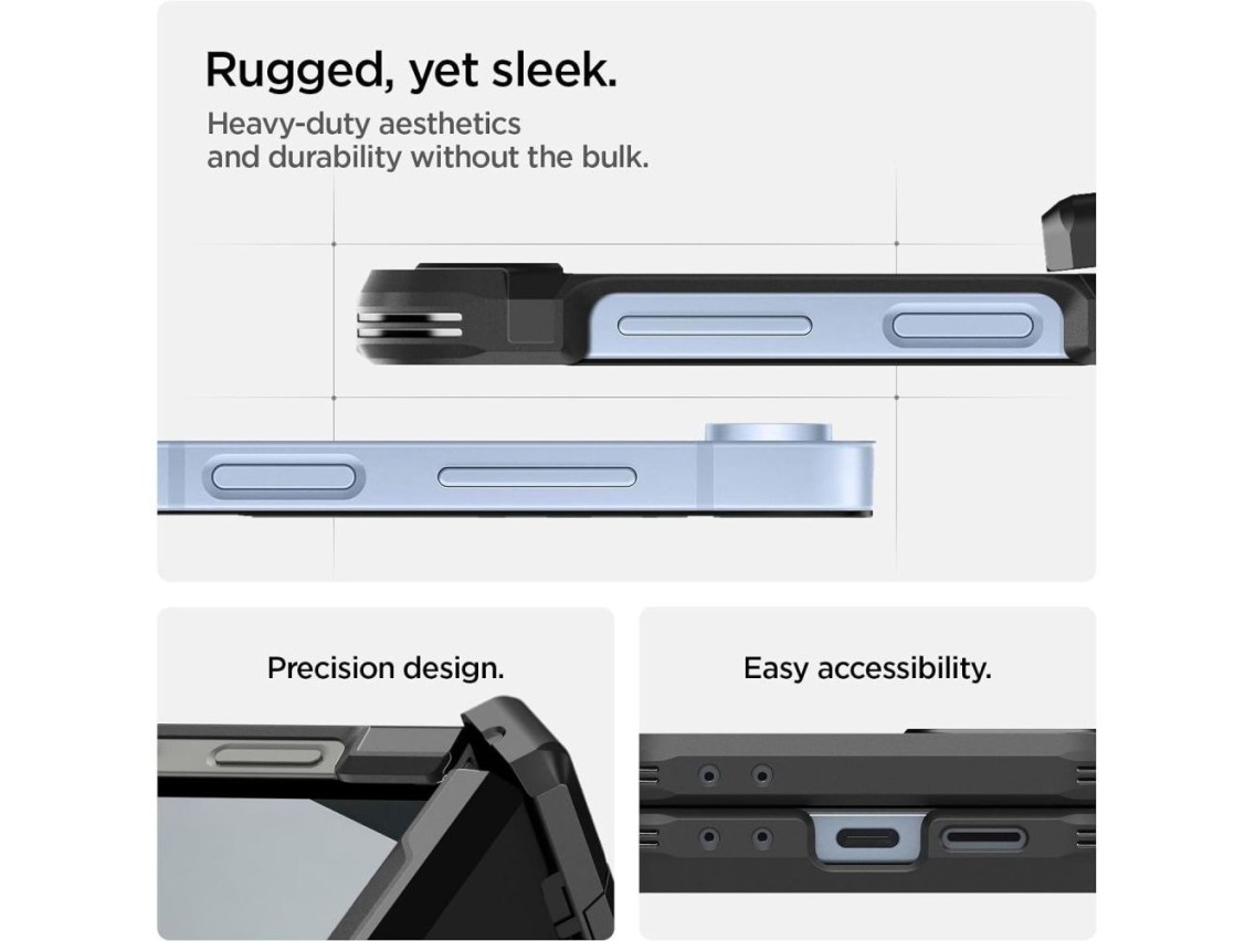 Capa Spigen Tough Armor Pro Mag MagSafe para Samsung Galaxy Z Flip 6 / 7 FE - Preta