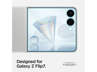 Protector de pantalla de vidrio templado Spigen Glas.TR EZ Fit HD para Samsung Galaxy Z Flip 7 - Tra
