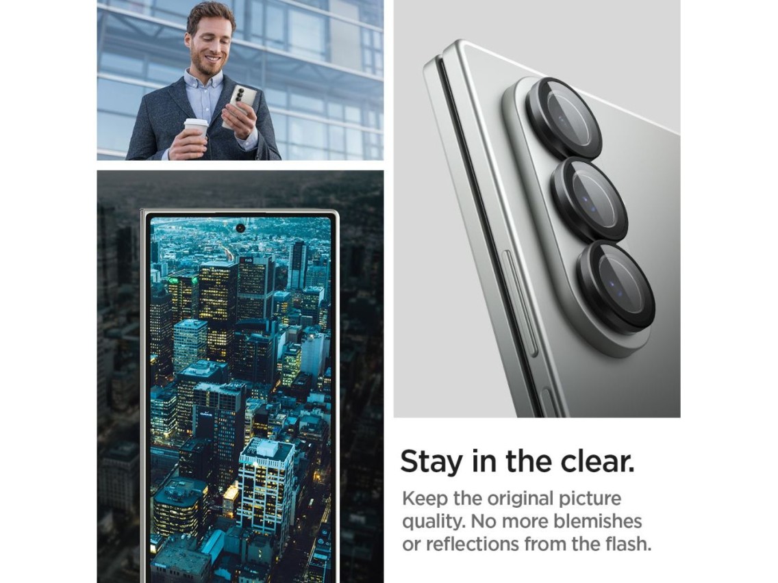 Spigen Optik Pro HD Glas.TR EZ Fit 2-pack Camera Protector for Samsung Galaxy Z Fold 7 - Black