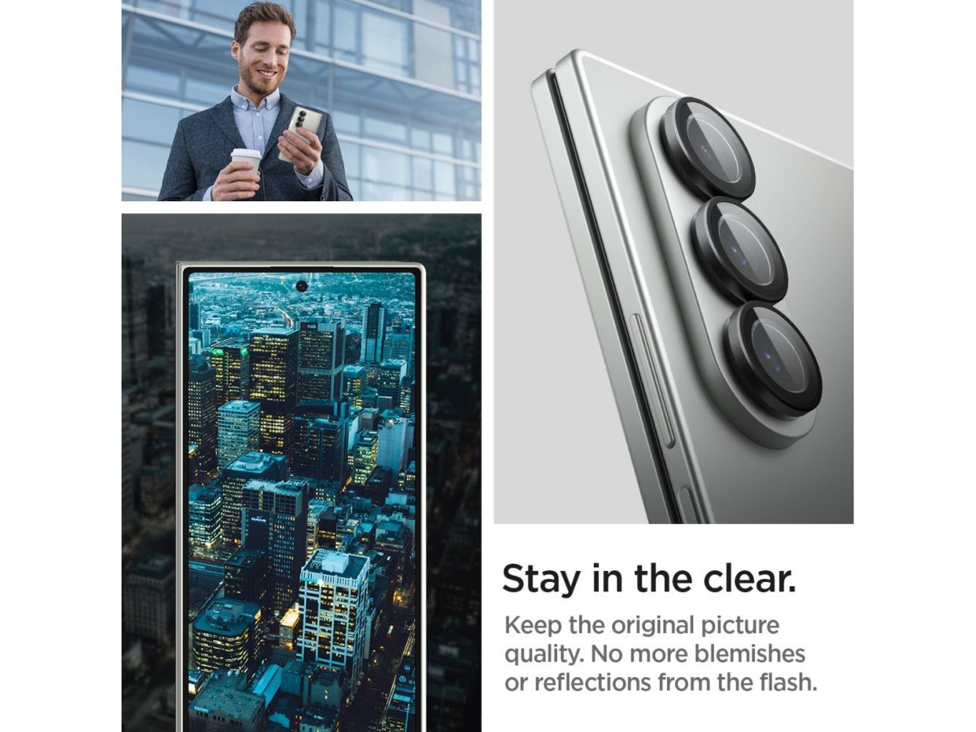 Spigen Optik Pro HD Glas.TR EZ Fit 2-pack Camera Protector for Samsung Galaxy Z Fold 7 - Black