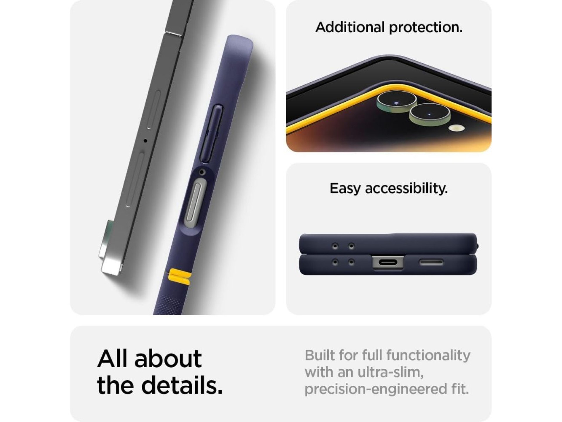 Nano Pop Mag MagSafe Case for Samsung Galaxy Z Flip 7 - Navy Blue and Yellow