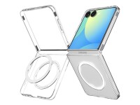 Capa Spigen AirSkin Mag MagSafe para Samsung Galaxy Z Flip 7 - Transparente e Branca Capa Spigen AirSkin Mag MagSafe para Samsung Galaxy Z Flip 7 - Transparente e Branca