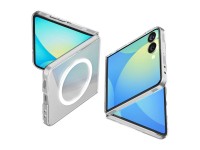 Capa Spigen AirSkin Mag MagSafe para Samsung Galaxy Z Flip 7 - Transparente e Branca Capa Spigen AirSkin Mag MagSafe para Samsung Galaxy Z Flip 7 - Transparente e Branca