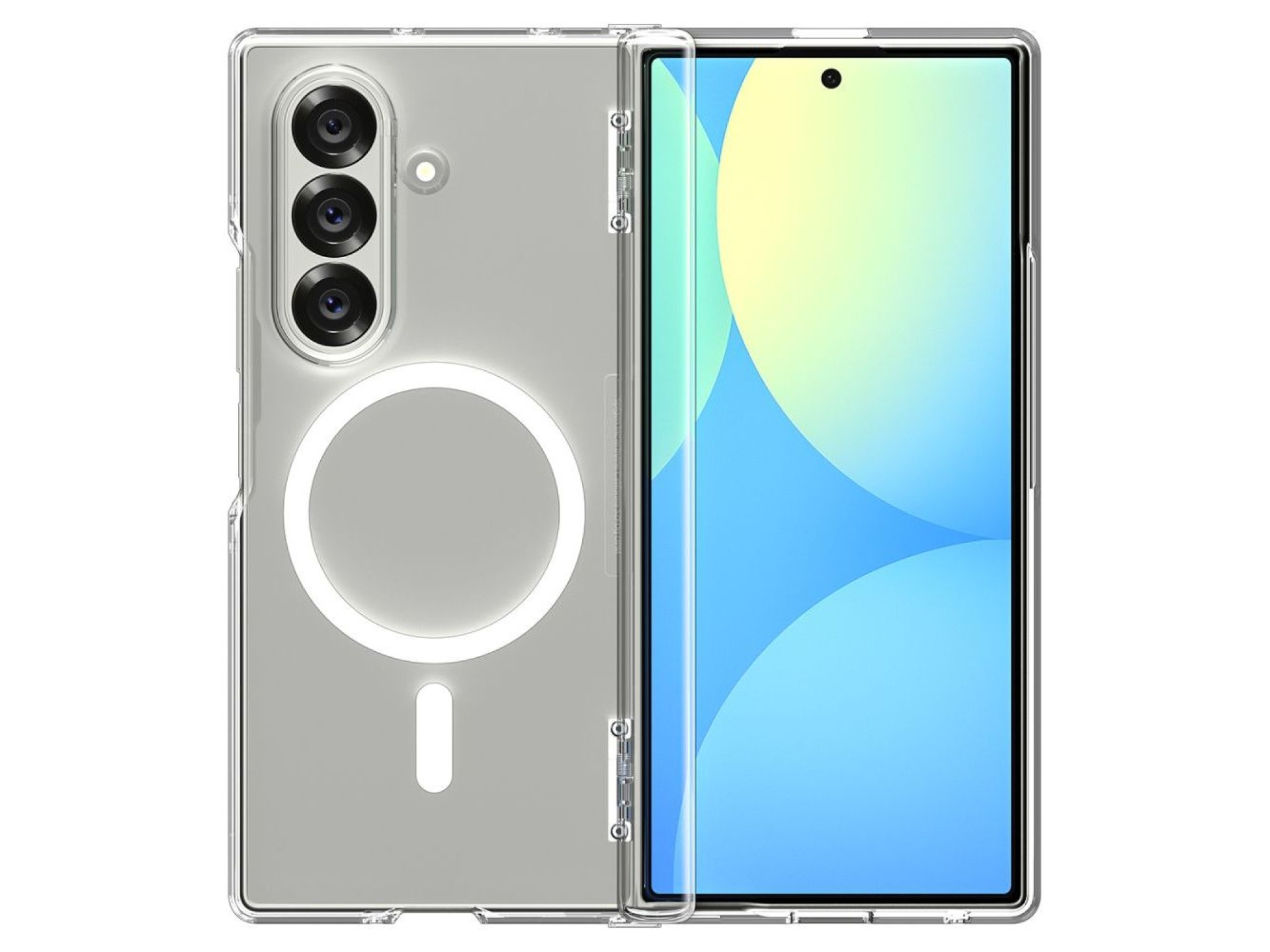 Funda Spigen Tough Armor Pro Mag MagSafe para Samsung Galaxy Z Fold 7 - Transparente y blanca