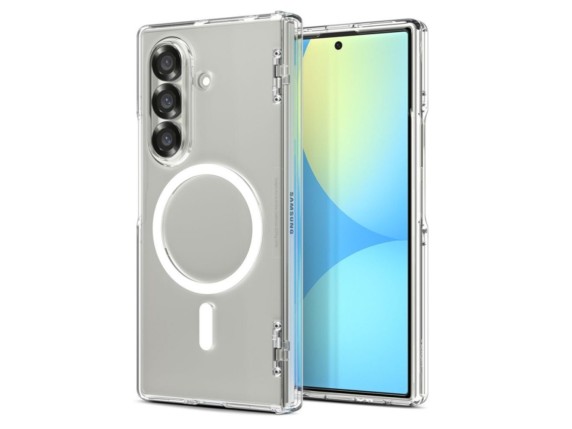 Funda Spigen Tough Armor Pro Mag MagSafe para Samsung Galaxy Z Fold 7 - Transparente y blanca