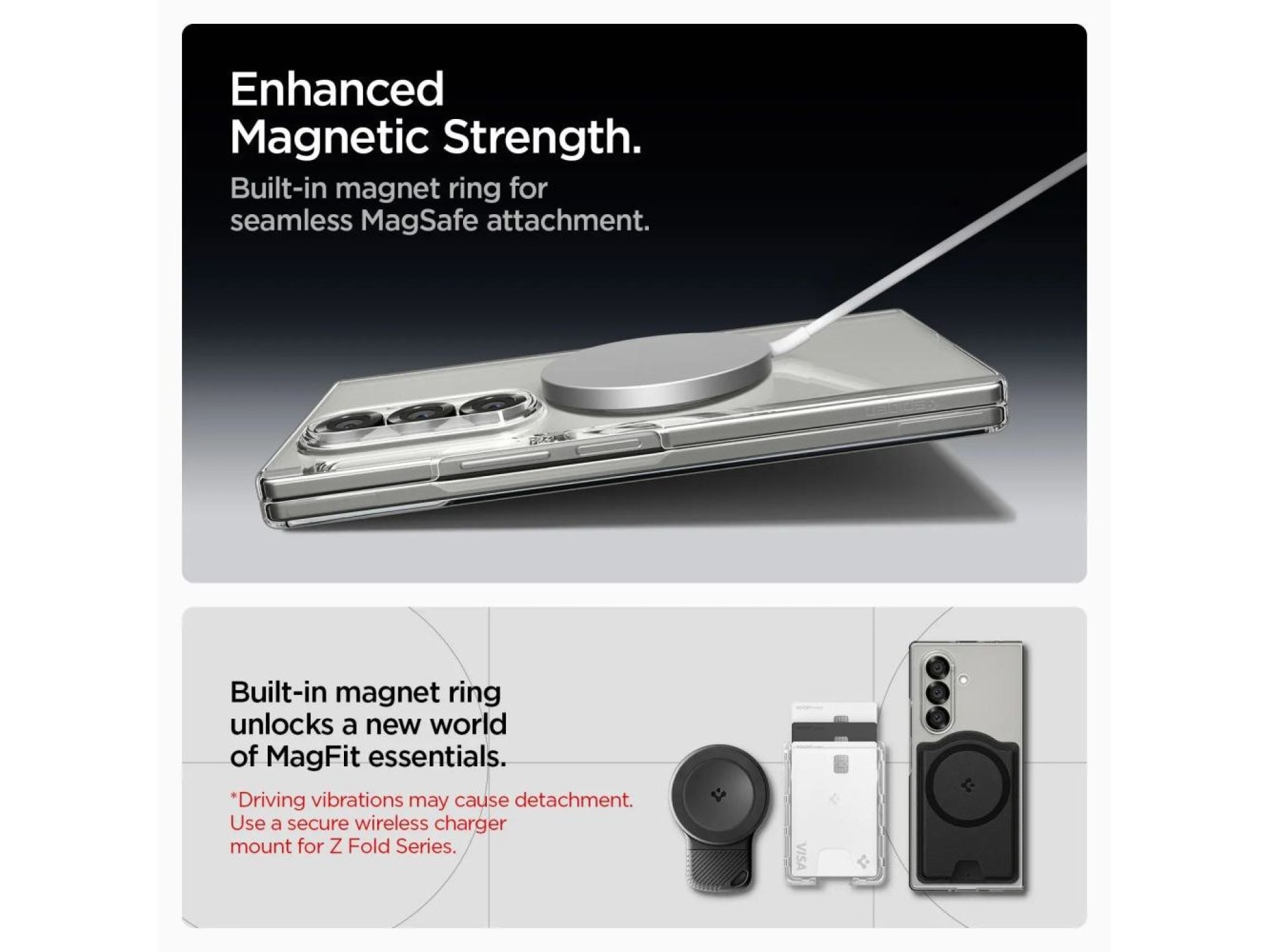 Spigen AirSkin Mag MagSafe Case for Samsung Galaxy Z Fold 7 - Clear and White