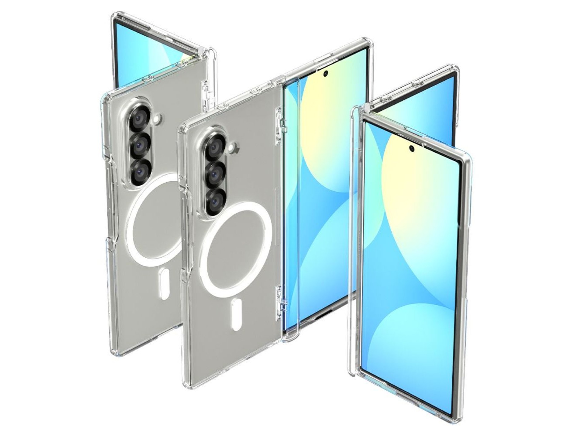 Funda Spigen Tough Armor Pro Mag MagSafe para Samsung Galaxy Z Fold 7 - Transparente y blanca