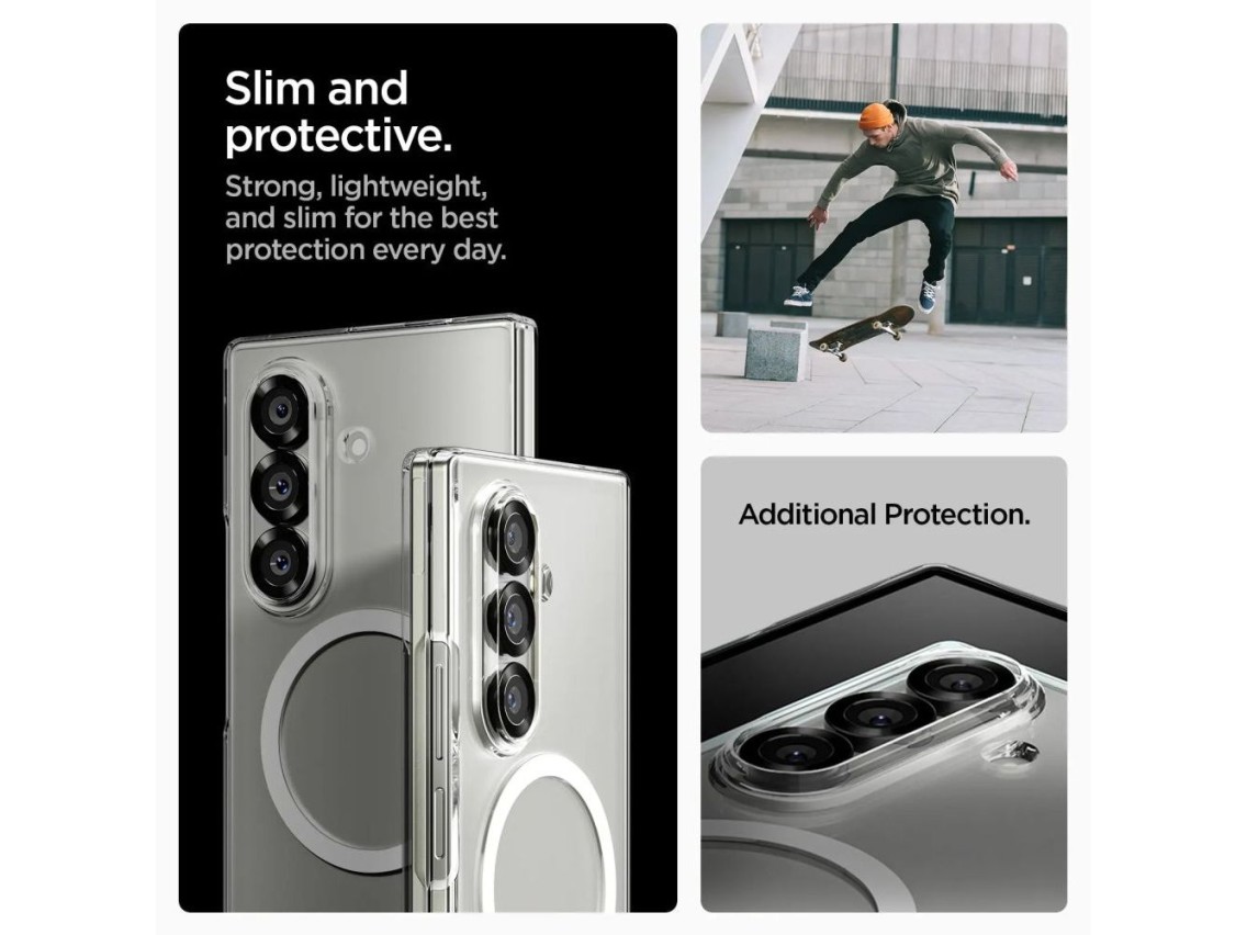 Spigen AirSkin Mag MagSafe Case for Samsung Galaxy Z Fold 7 - Clear and White