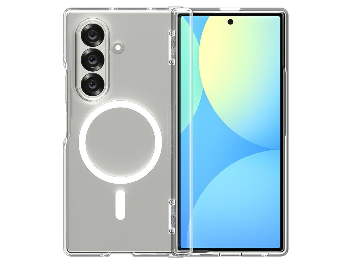 Funda Spigen Tough Armor Pro Mag MagSafe para Samsung Galaxy Z Fold 7 - Transparente y blanca