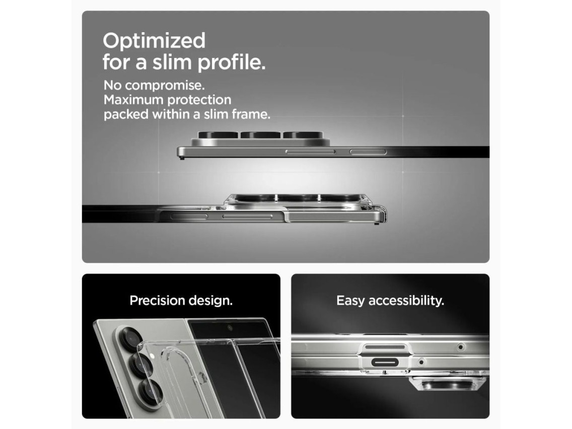 Spigen AirSkin Mag MagSafe Case for Samsung Galaxy Z Fold 7 - Clear and White