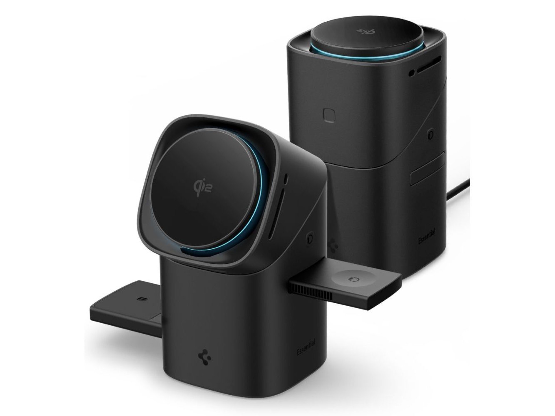 Cargador inalámbrico Spigen Essential EF223MS 3 en 1 QI2 - Negro