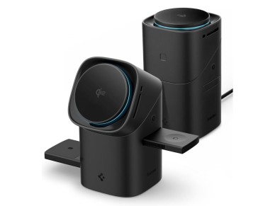 Cargador inal�mbrico Spigen Essential EF223MS 3 en 1 QI2 - Negro