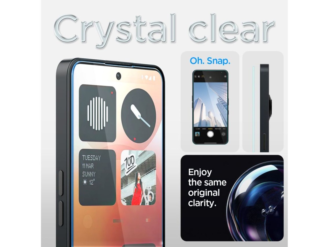 Protector de pantalla de vidrio templado Spigen Glas.tR EZ Fit para iPhone 3A / 3A Pro - Transparent