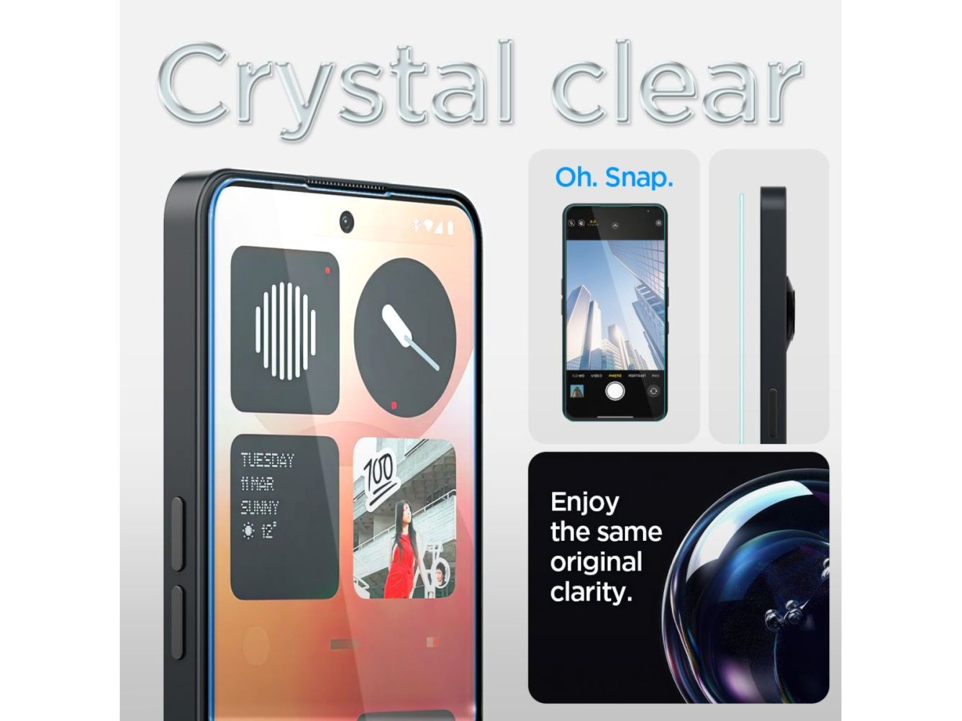 Protector de pantalla de vidrio templado Spigen Glas.tR EZ Fit para iPhone 3A / 3A Pro - Transparent